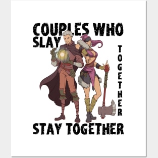 Roleplaying RPG Couple Gift Valentines Day Wizard Barbarian Posters and Art